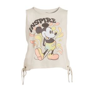 DISNEY MICKEY MOUSE Taupe Screen Print Sleeveless Knit Tank Top Sz 3XL(21)